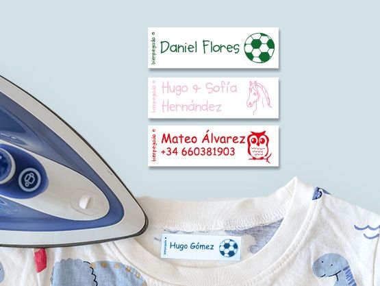 Etiquetas de ropa para planchar, personalizadas con tu nombre, etiquetas de  nombre personalizadas para ropa, etiquetas de tela para planchar para ropa