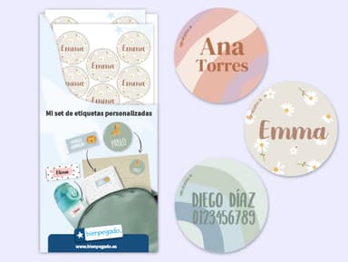 Etiquetas personalizadas redondas con diseño