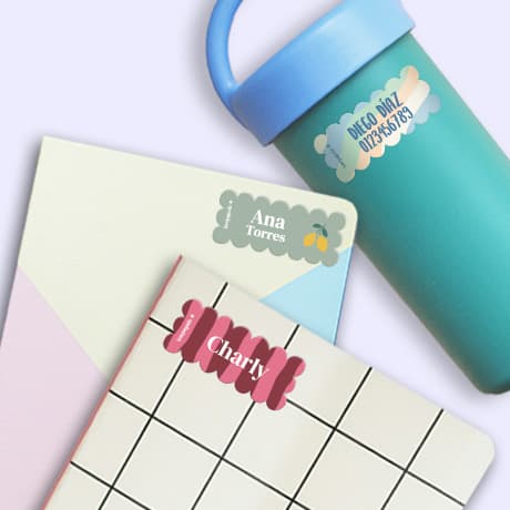 Etiquetas adhesivas con bordes ondulados