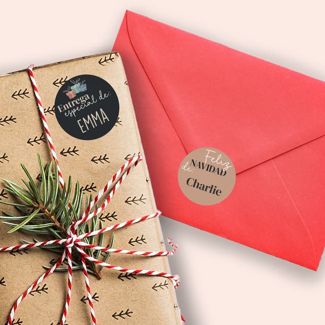 Etiquetas navideñas personalizadas